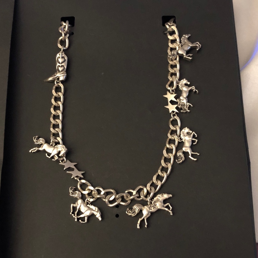 Zara x TwoJeys Silver Tone Horse Charm Necklace Star & Boot Accents OS NWT - Picture 5 of 16